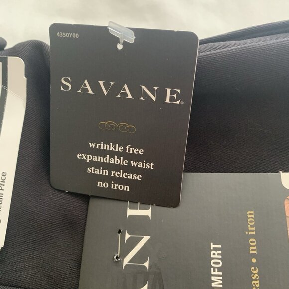 Savane Expandable Comfort Wrinkle Free Pleated Pants Black 38 x 29 - Picture 8 of 11
